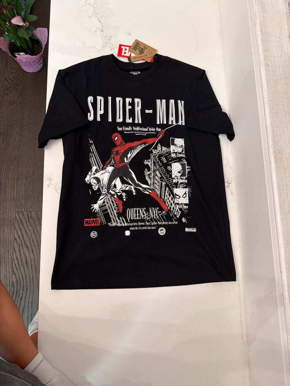 Marvel Spider-Man Queens NYC Heavyweight Graphic T-Shirt